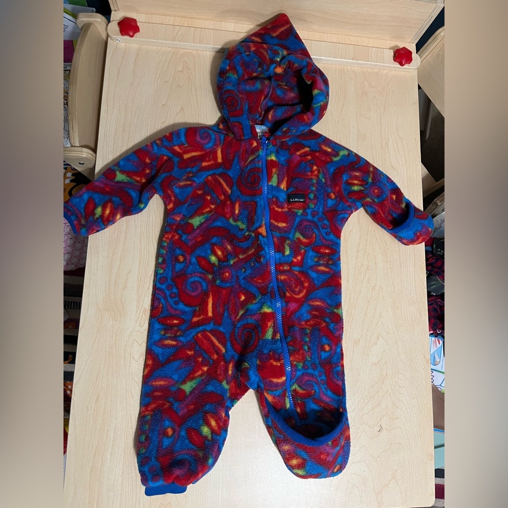 Vintage LL BEAN Baby Fleece Snowsuit 12m